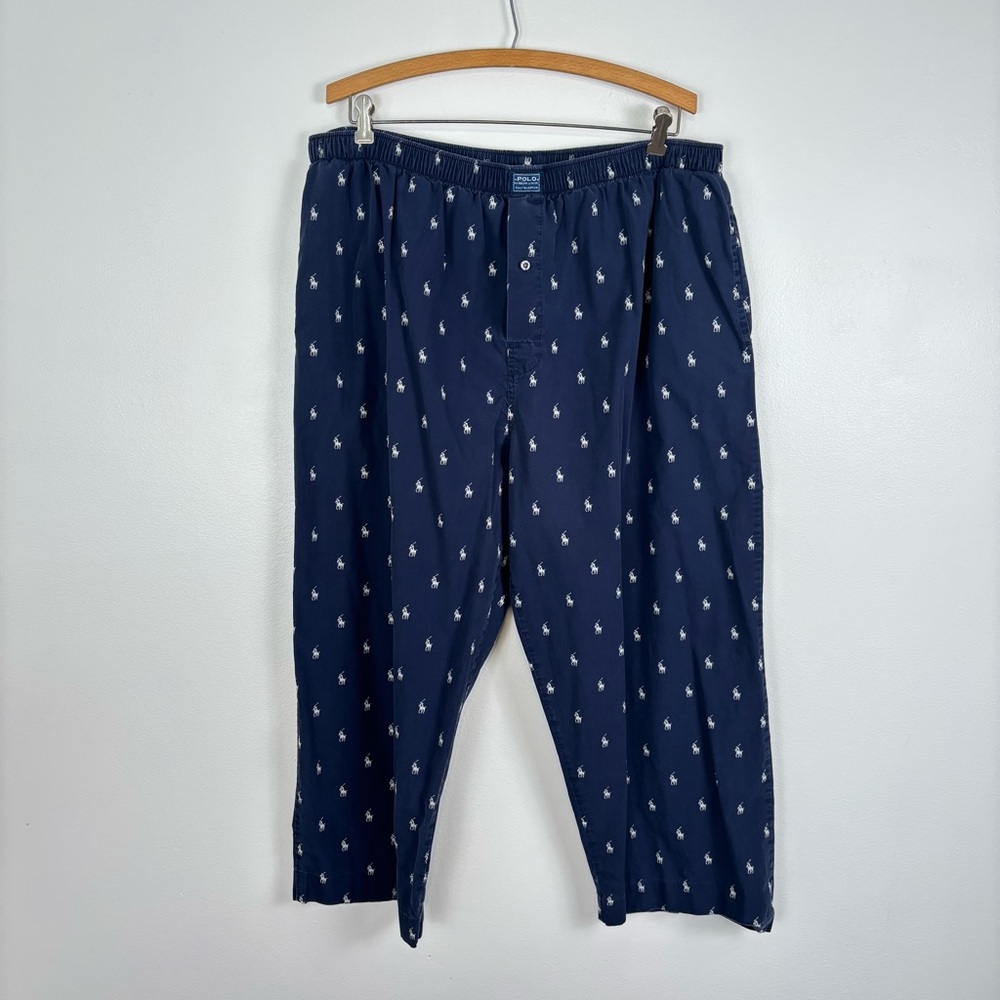 Polo Ralph Lauren Mens Large Logo Branded Pajama Pants Faded READ